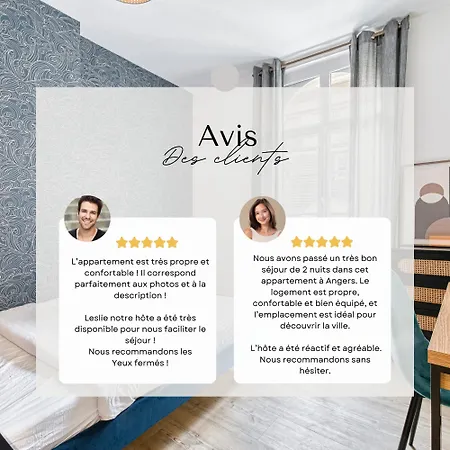 Appartement L'onyx - Un Premium En Centre-ville, Gare Sncf à 5 Min, Wifi&calme Angers